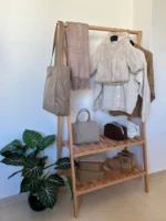 Penderie étagère en bois hêtre  1,70m